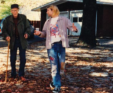 William S. Burroughs and Kurt Cobain at Burroughs' home in Lawrence, Kansas, circa 1992 burroughs cobain Adam Yauch to Release William S. Burroughs Documentary