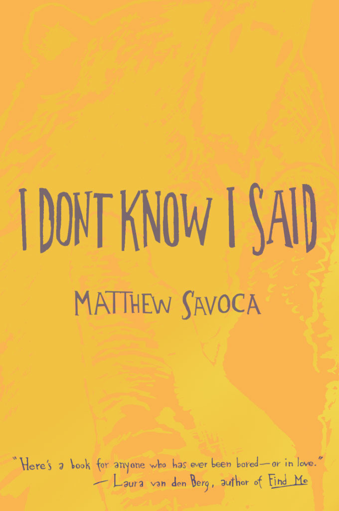 "I Don't Know I Said" by Matthew Savoca book cover