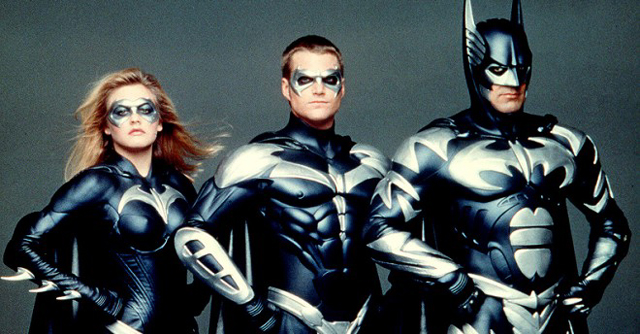Alicia Silverstone, Chris O'Donnell, and George Clooney in "Batman & Robin"