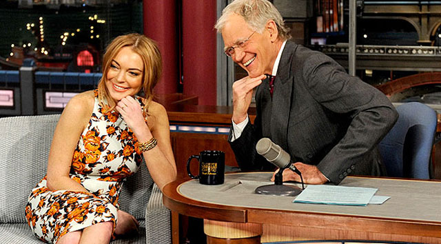 Lindsay Lohan and David Letterman, April 9, 2013